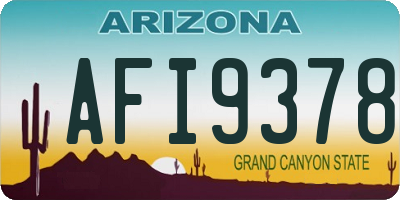 AZ license plate AFI9378