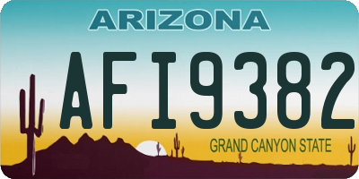 AZ license plate AFI9382