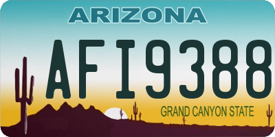 AZ license plate AFI9388