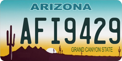 AZ license plate AFI9429