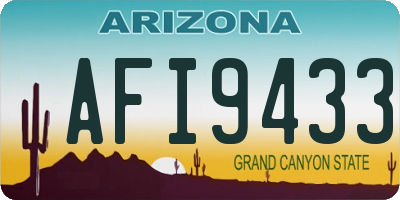 AZ license plate AFI9433