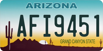 AZ license plate AFI9451