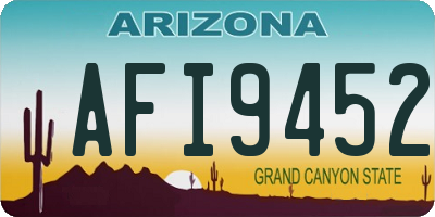 AZ license plate AFI9452