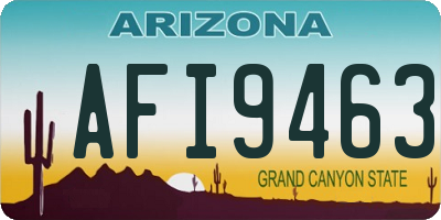 AZ license plate AFI9463
