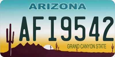AZ license plate AFI9542