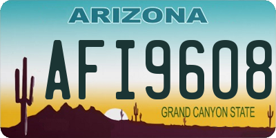 AZ license plate AFI9608