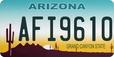 AZ license plate AFI9610