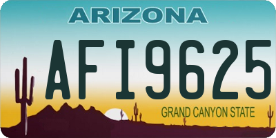 AZ license plate AFI9625