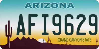 AZ license plate AFI9629