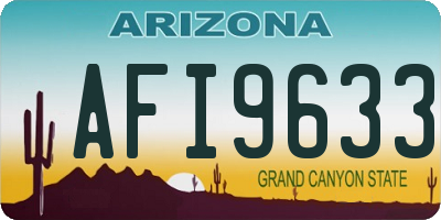 AZ license plate AFI9633