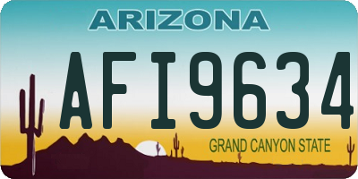 AZ license plate AFI9634