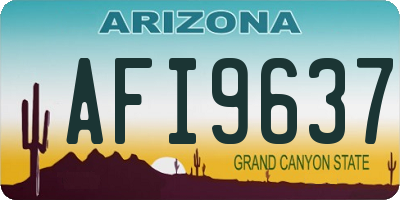 AZ license plate AFI9637