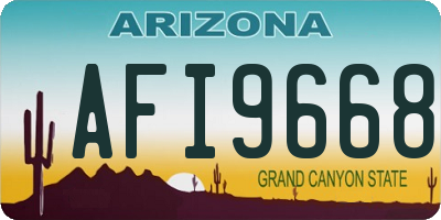 AZ license plate AFI9668
