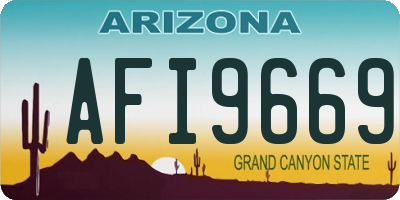AZ license plate AFI9669