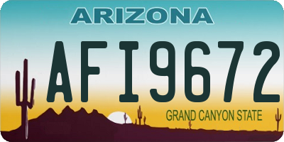 AZ license plate AFI9672