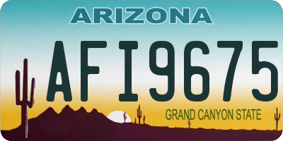 AZ license plate AFI9675