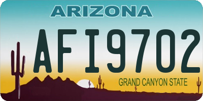 AZ license plate AFI9702