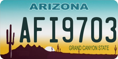 AZ license plate AFI9703