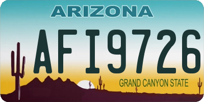 AZ license plate AFI9726