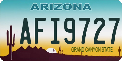 AZ license plate AFI9727