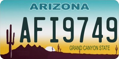 AZ license plate AFI9749