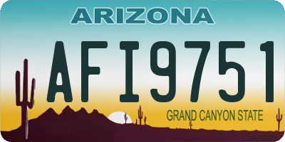 AZ license plate AFI9751