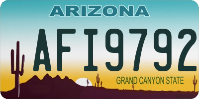 AZ license plate AFI9792