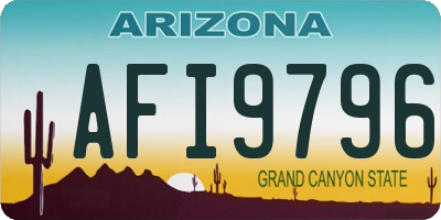 AZ license plate AFI9796