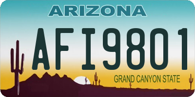 AZ license plate AFI9801