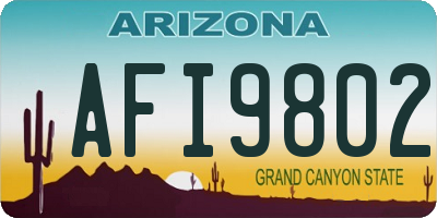 AZ license plate AFI9802