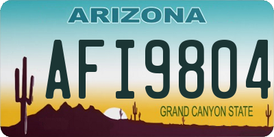 AZ license plate AFI9804