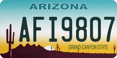 AZ license plate AFI9807