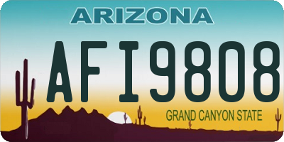 AZ license plate AFI9808
