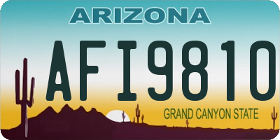 AZ license plate AFI9810