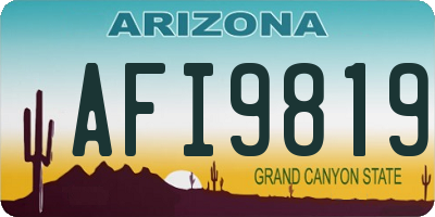 AZ license plate AFI9819