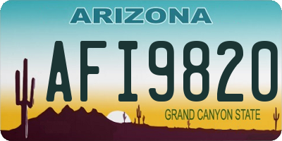 AZ license plate AFI9820