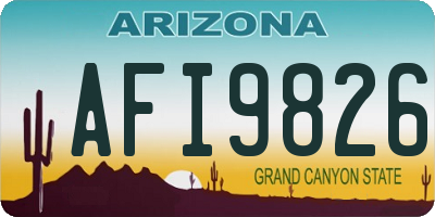 AZ license plate AFI9826