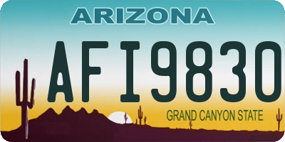 AZ license plate AFI9830