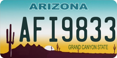 AZ license plate AFI9833