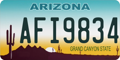 AZ license plate AFI9834