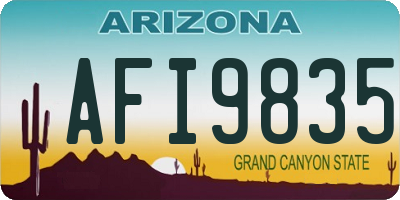 AZ license plate AFI9835