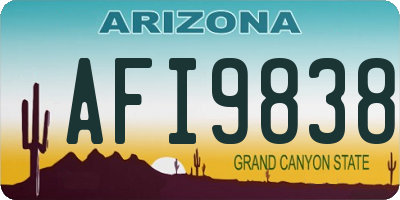 AZ license plate AFI9838