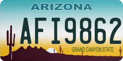 AZ license plate AFI9862