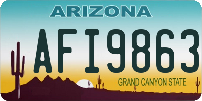 AZ license plate AFI9863