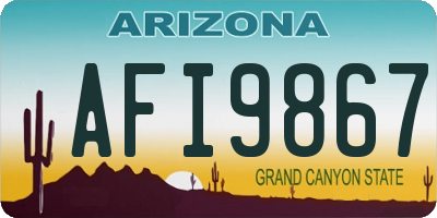 AZ license plate AFI9867