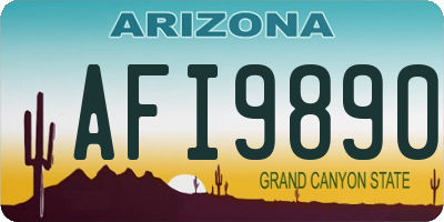 AZ license plate AFI9890