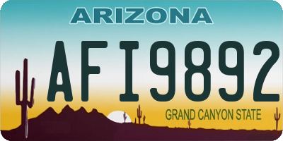 AZ license plate AFI9892