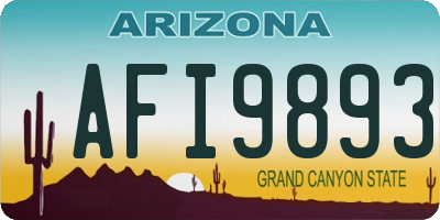 AZ license plate AFI9893