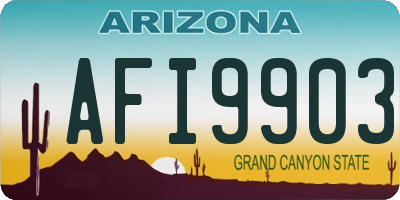 AZ license plate AFI9903