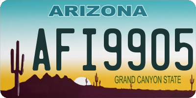 AZ license plate AFI9905